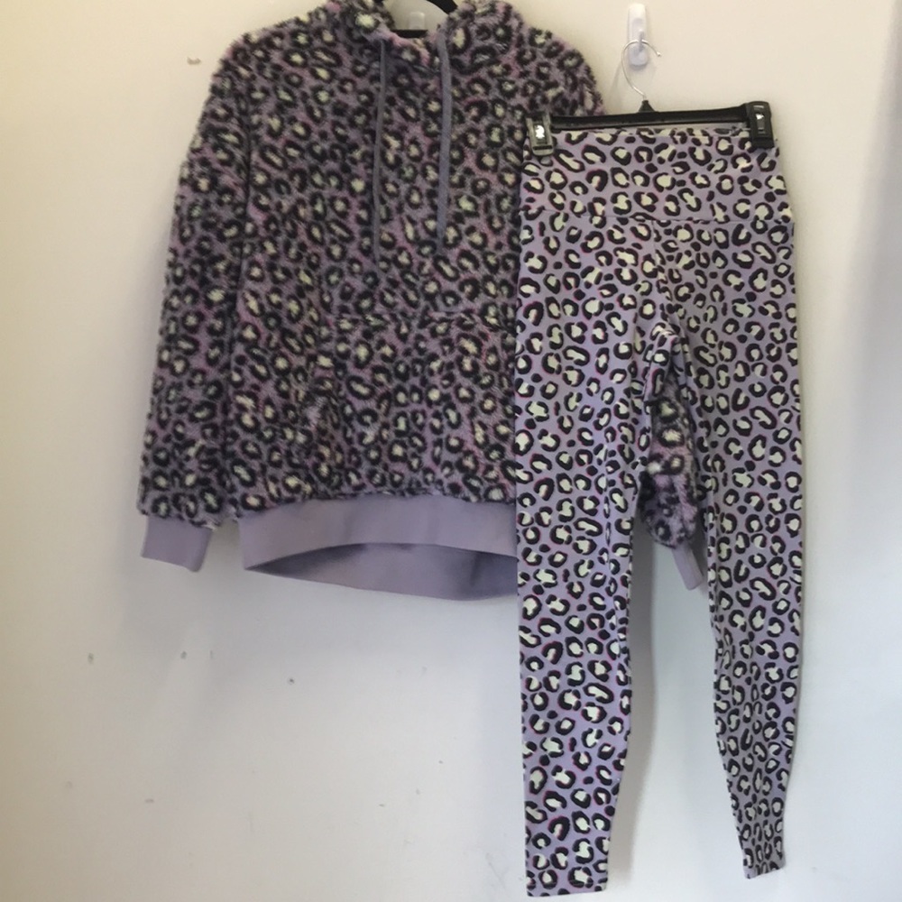 Ugg Loyra Black Spotty Fleece Hoodie & Legging 2 Pc Set